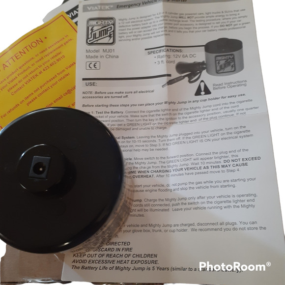 Viatek Mighty Jump Emergency Vehicle Jumpstarter Portable car jumpstarter - Picture 5 of 6